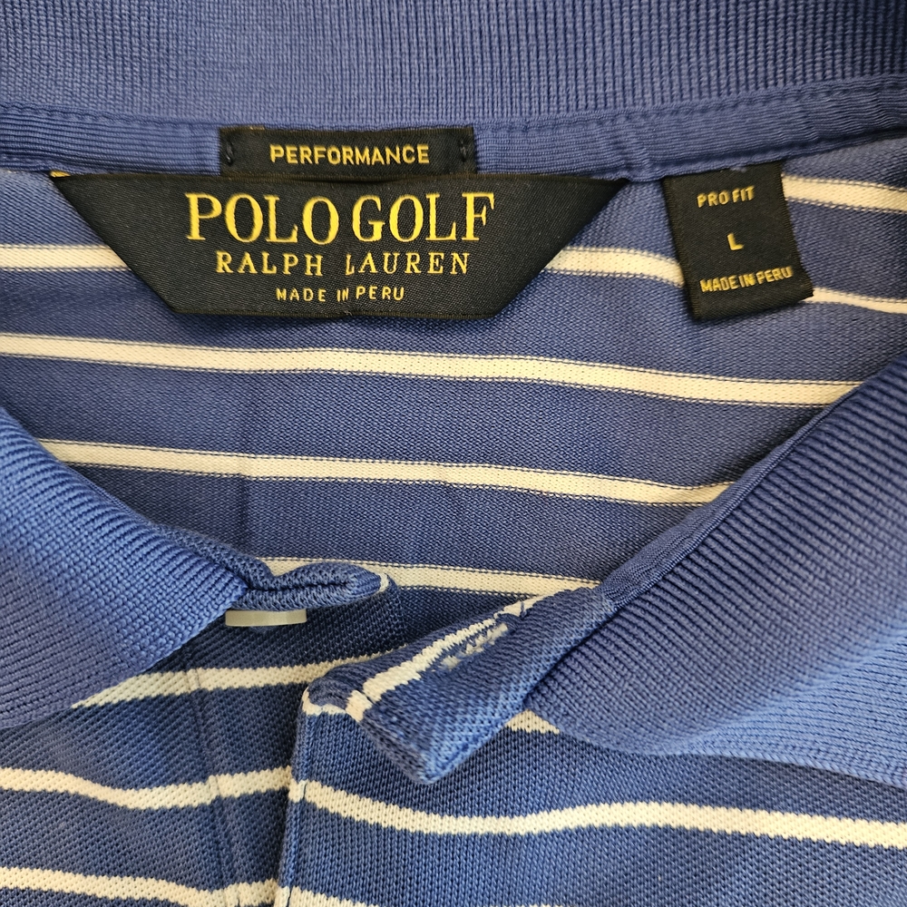 Ralph Lauren Blue and White Striped Polo Shirt - Picture 2 of 2